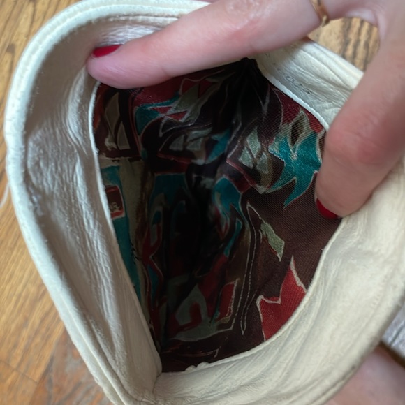 White Leather Beaded Cowboy Boots - Picture 5 of 9